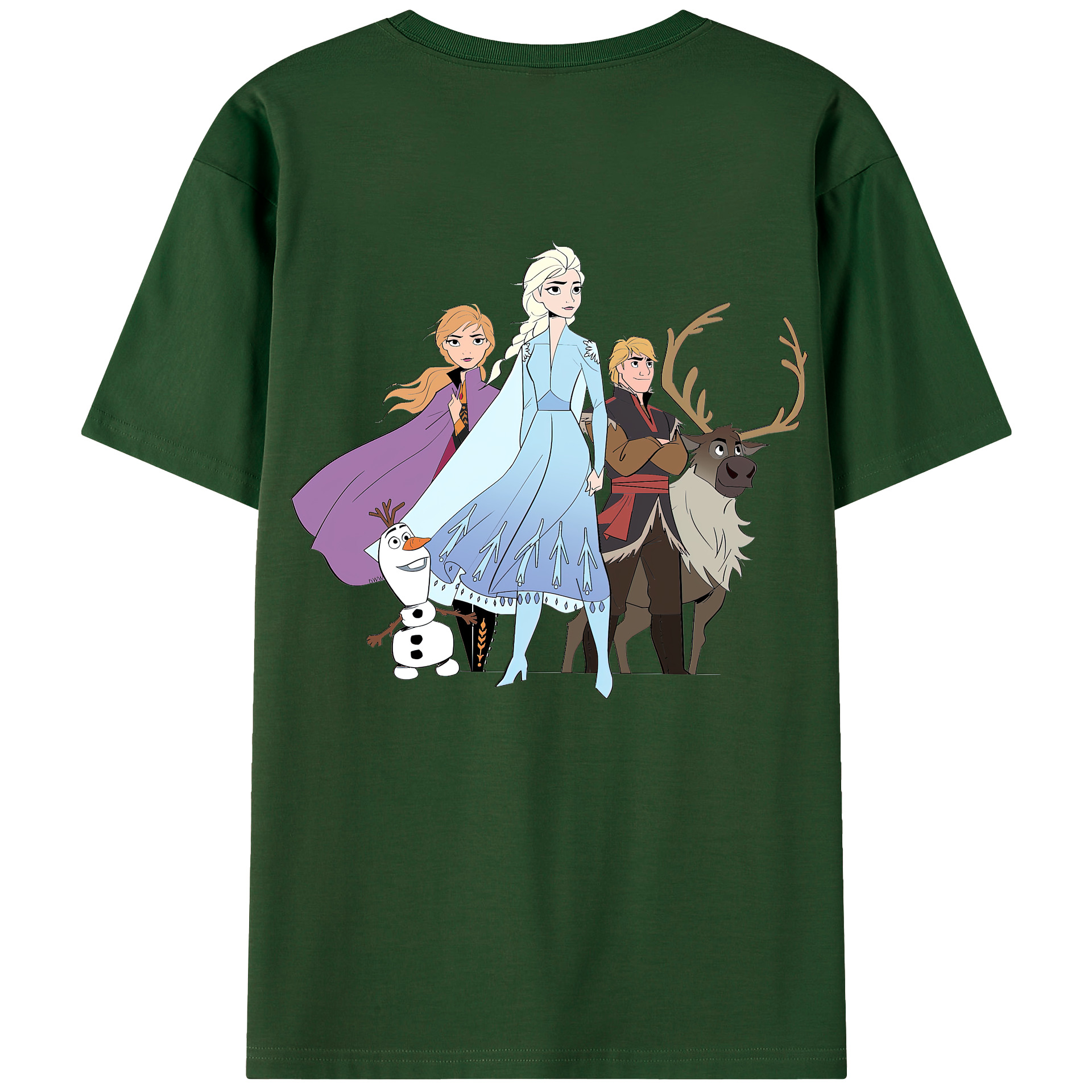 （画像用） アナと雪の女王 アンナ エルサ Frozen Anna Elsa 綿100％半袖Tシャツ（背面プリント）
